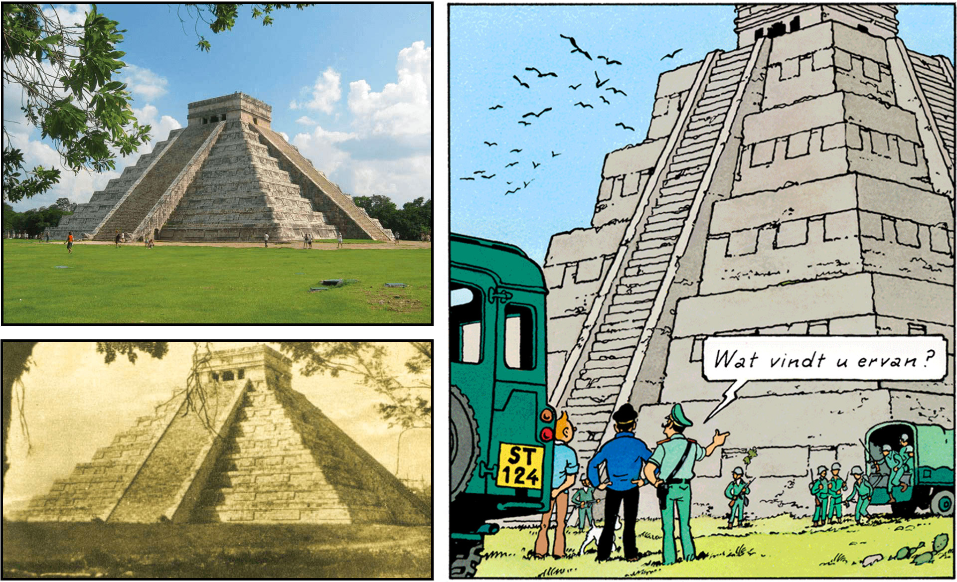 Le Castillo de Kukulcan documentation d'Hergé pour Tintin et les Picaros